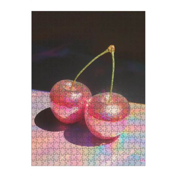 Puzzle Ravensburger "Glitzernde Kirschdisco -Ball" artboxONE - Essen & Trinken,Abstrakt,Geometrie,Essen & Trinken / Obst & Gemüse