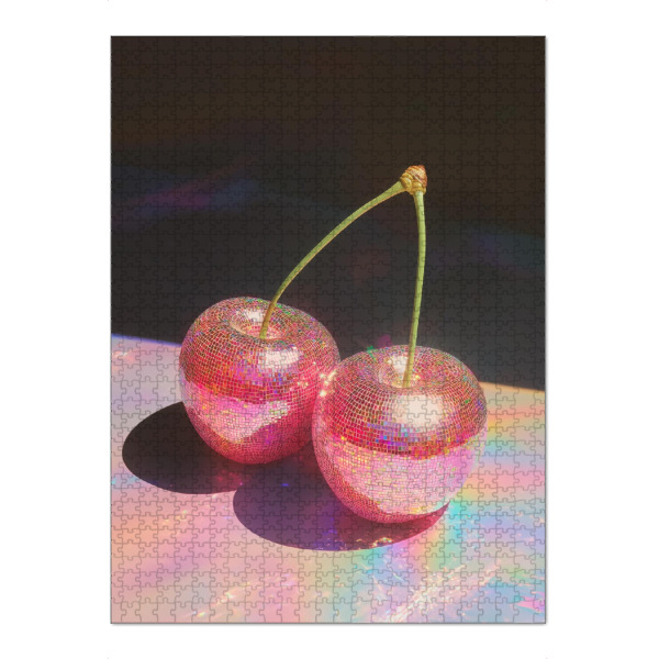 Puzzle Ravensburger "Glitzernde Kirschdisco -Ball" artboxONE - Essen & Trinken,Abstrakt,Geometrie,Essen & Trinken / Obst & Gemüse