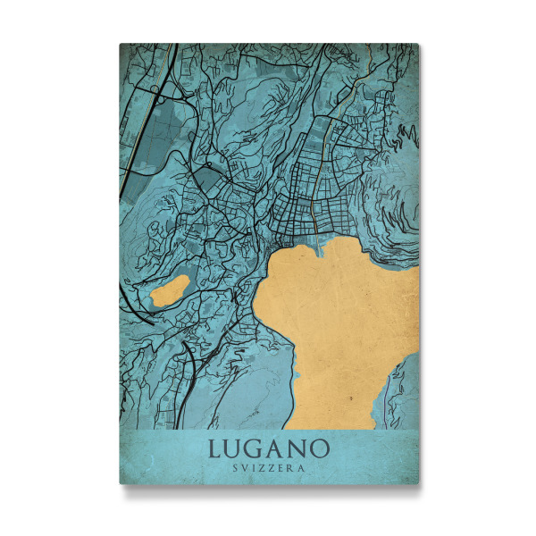 Galerie-Print "Vintage City Lugano" 75x50 cm artboxONE