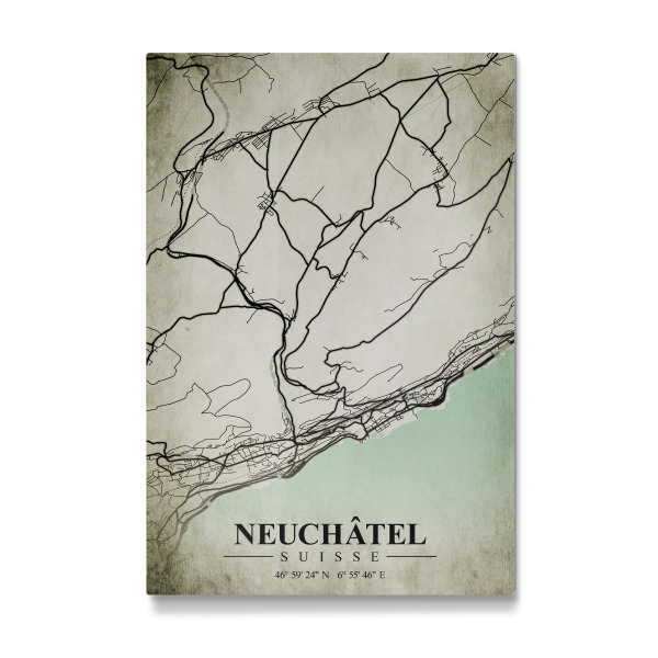 Galerie-Print "Neuenburg Vintage CityMap" 30x20 cm artboxONE