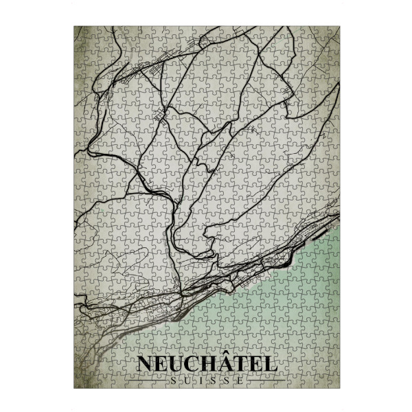 Puzzle Ravensburger "Neuenburg Vintage CityMap" artboxONE - Städte / Weitere,Kartografie