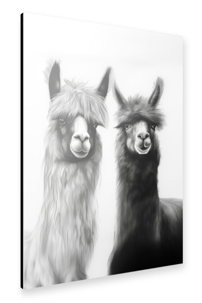 Alu-Dibond "Alpakas Freunde" 30x20 cm artboxONE