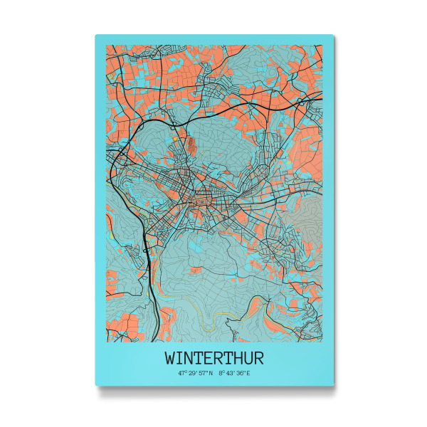 Galerie-Print "City Map Winterthur" 30x20 cm artboxONE