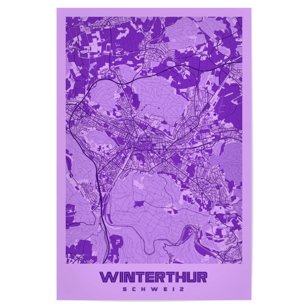 Poster "Stadt Winterthur" artboxONE - Städte / Weitere,Kartografie