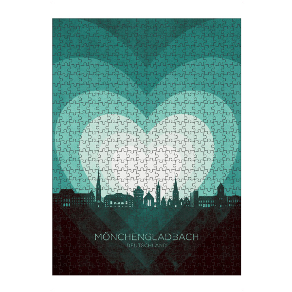 Puzzle Ravensburger "Mönchengladbach Skyline Teal" artboxONE - Städte