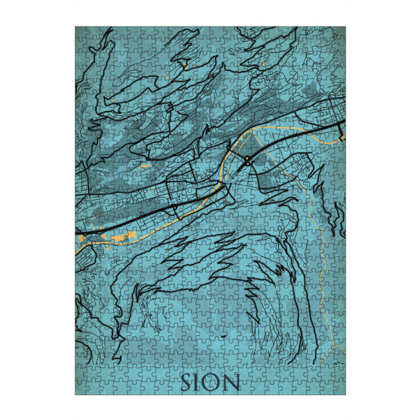 Puzzle Ravensburger "Sion Vintage" artboxONE - Städte / Weitere,Kartografie