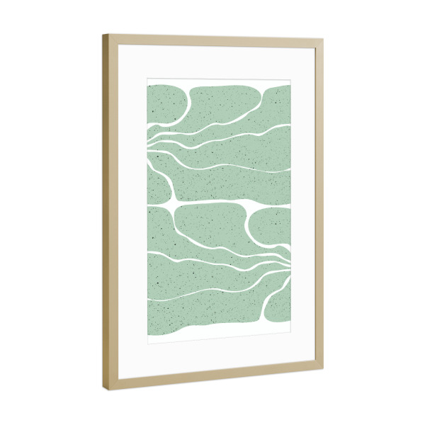 Poster mit Rahmen Gold "Harmonie Kunst" artboxONE - Abstrakt - Abstract,Speckles,Formen,Geometrisch,Eklektisch,Zufällig,Böhmisch,Minimal