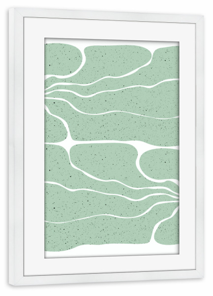 Poster mit Rahmen weiß "Harmonie Kunst" artboxONE - Abstrakt - Abstract,Speckles,Formen,Geometrisch,Eklektisch,Zufällig,Böhmisch,Minimal