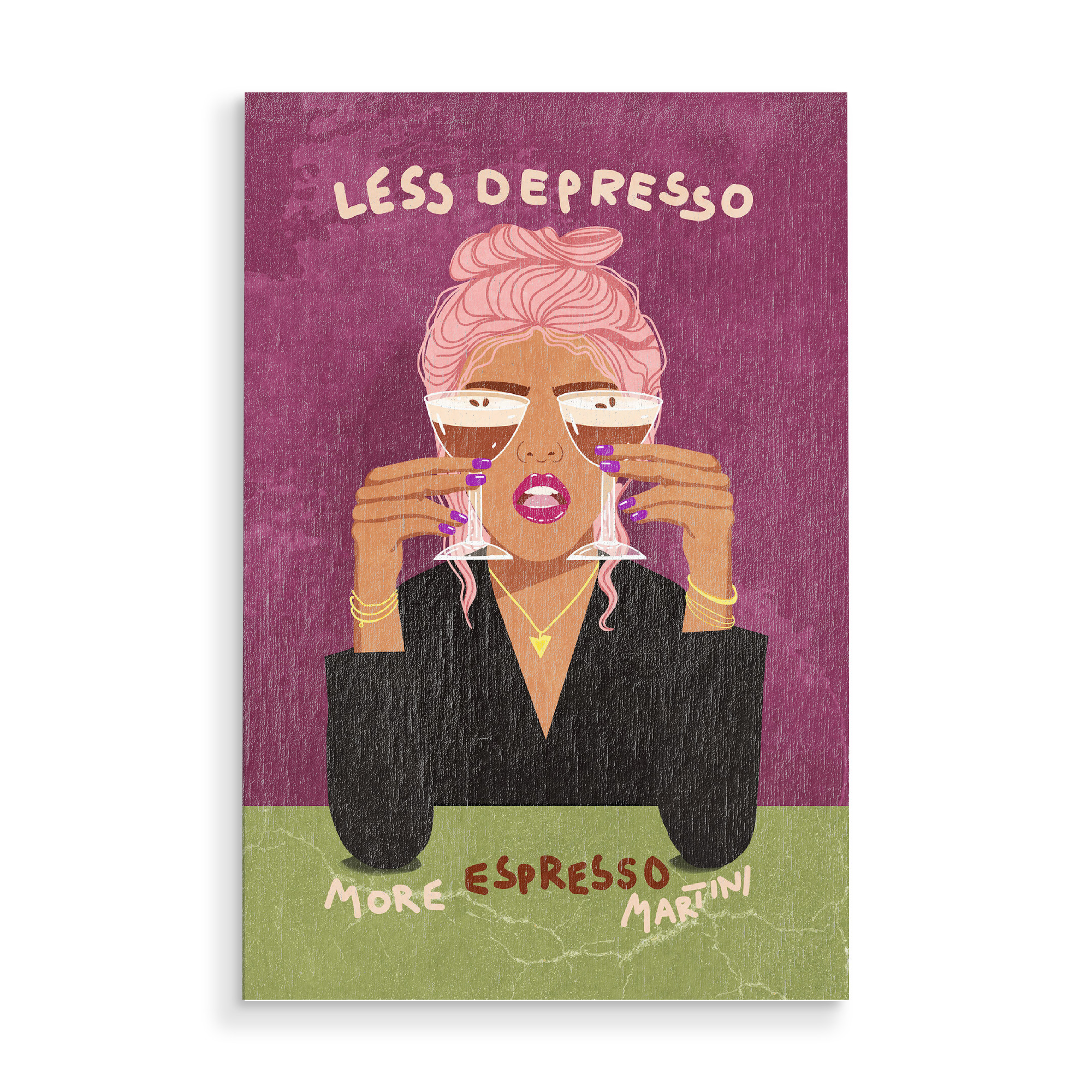 Holzbild "More espresso martini" artboxONE - Typografie,Essen & Trinken / Alkohol,Lustig