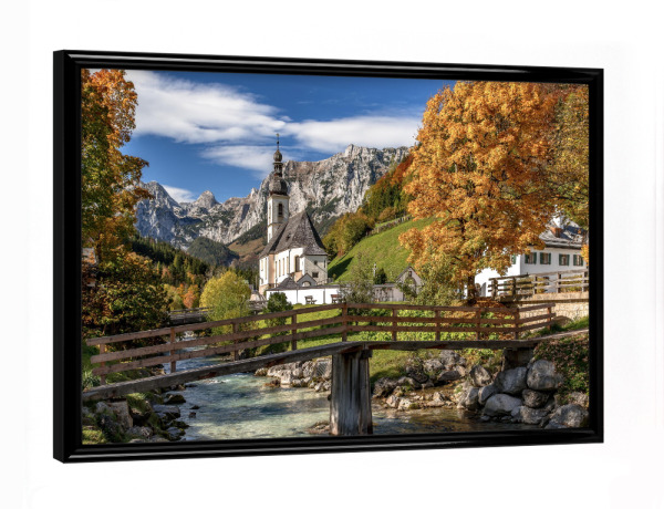 Poster mit schwarzem Rahmen "Herbst in Oberbayern" artboxONE - Natur,Reise
