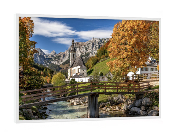 Poster mit weißem Rahmen "Herbst in Oberbayern" artboxONE - Natur,Reise