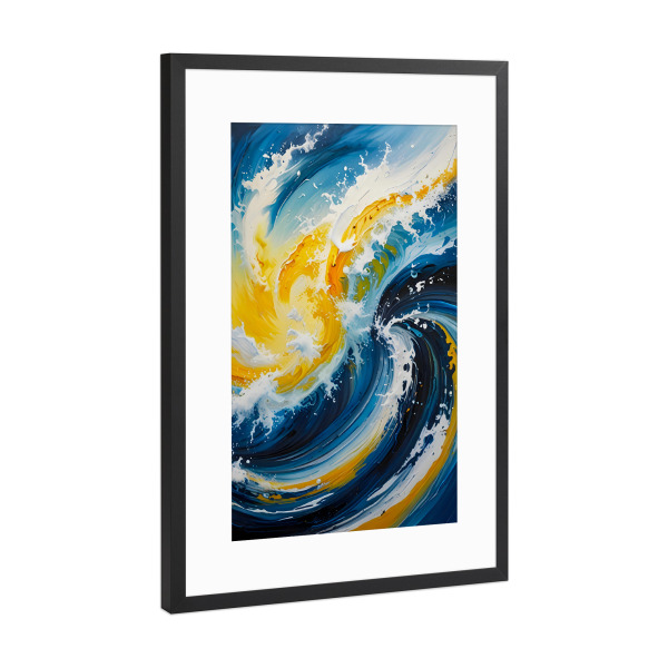 Poster mit Rahmen Schwarz (Metallic) "Ozeanischer Wirbelwind" artboxONE - Abstrakt,Unterwasser