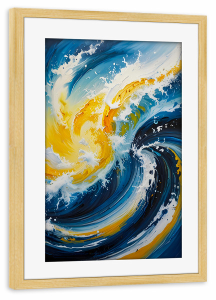 Poster mit Rahmen kiefer "Ozeanischer Wirbelwind" artboxONE - Abstrakt,Unterwasser