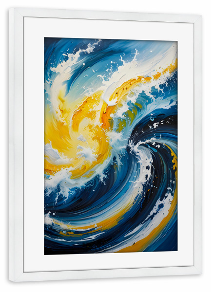 Poster mit Rahmen weiß "Ozeanischer Wirbelwind" artboxONE - Abstrakt,Unterwasser