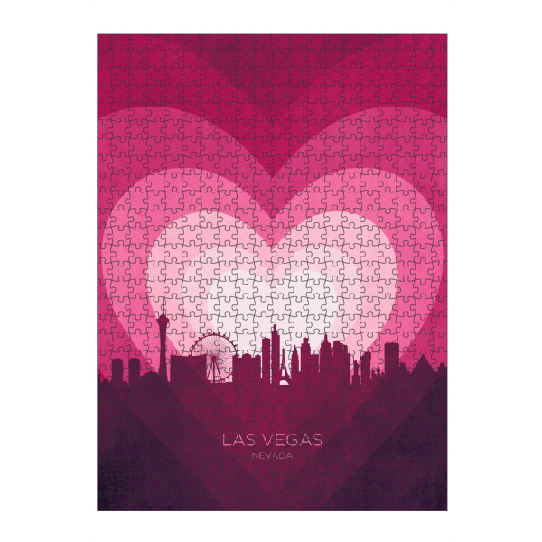 Puzzle Ravensburger "Las Vegas Skyline Heart Pink" artboxONE - Städte