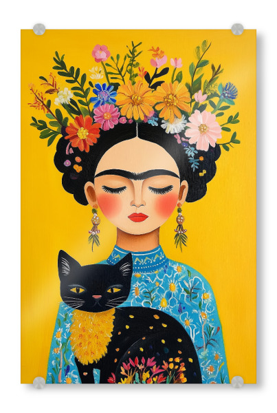 Acrylglasbild "Frida's Botanische Eleganz" artboxONE - Floral,Tiere,Menschen