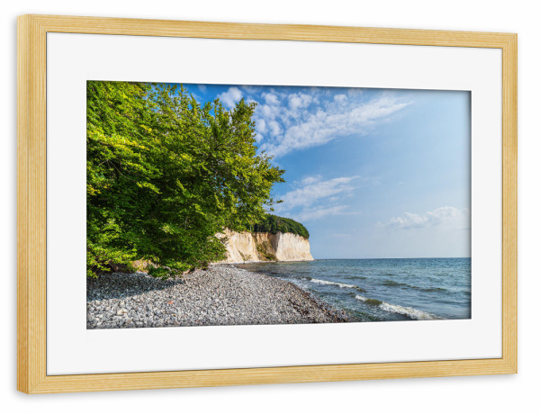 Poster mit Rahmen kiefer "Bäume am Kreidefelsen" artboxONE - Natur,Reise,Reise / Strand und Meer