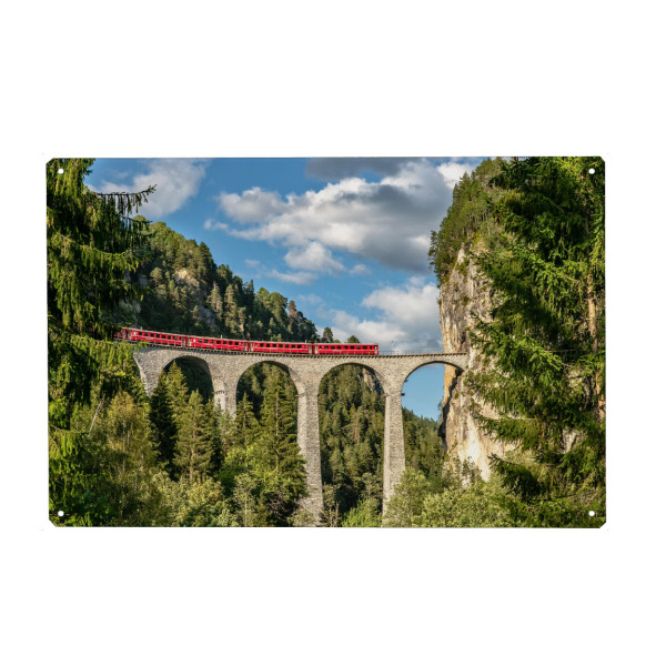 Holzbild "Landwasserviadukt Schweiz" artboxONE - Reise