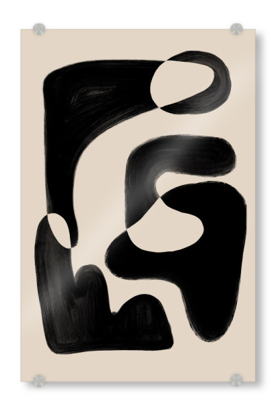 Acrylglasbild "Abstrakter beige schwarz" artboxONE - Abstrakt,Geometrie