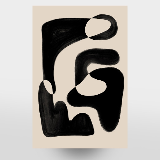 Abstract Beige Black