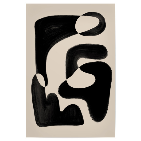 Poster "Abstrakter beige schwarz" artboxONE - Abstrakt,Geometrie