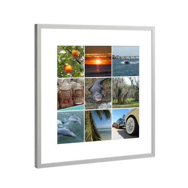 Poster mit Rahmen Silber "Florida Collage" artboxONE - Natur,Reise,Reise / Strand und Meer,Reise / Länder