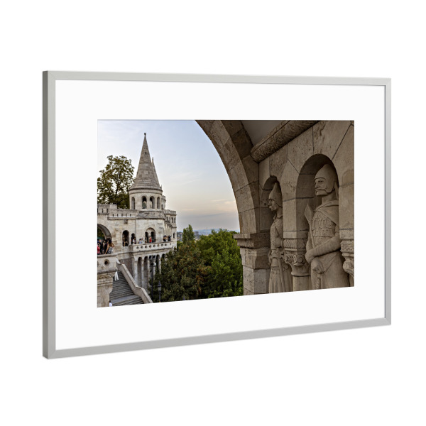 Poster mit Rahmen Silber "Fischerbastei in Budapest" artboxONE - Architektur