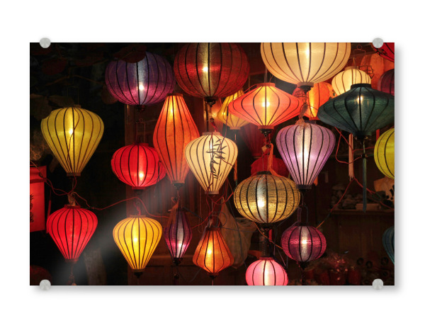 Acrylglasbild "Vietnamesische Laternen" artboxONE - Reise / Asien - Bunt,Leuchtend,Laterne,Hoi an,Vietnam