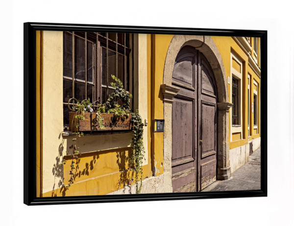 Poster mit schwarzem Rahmen "Das Historische Burgviertel" artboxONE - Architektur - Budapest,Altstadt,Burgviertel,Tür,Tor