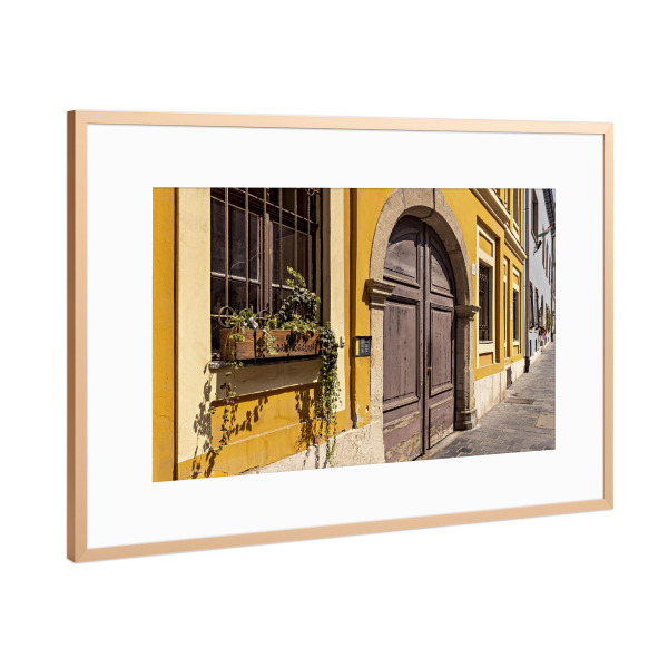 Poster mit Rahmen Kupfer "Das Historische Burgviertel" artboxONE - Architektur - Budapest,Altstadt,Burgviertel,Tür,Tor
