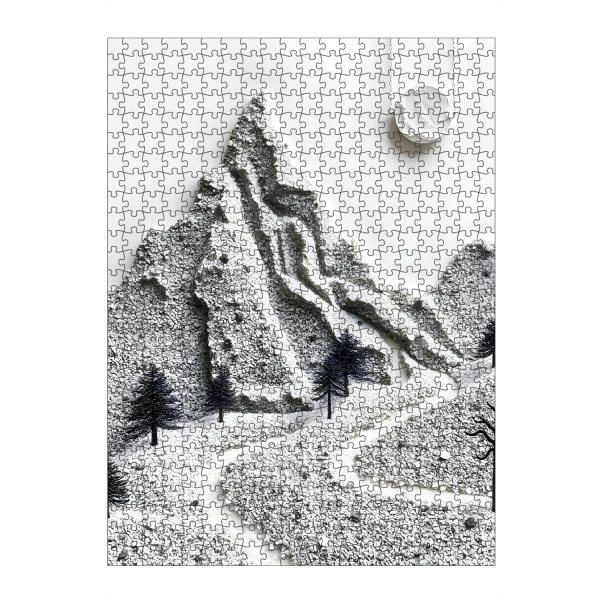 Puzzle Ravensburger "Monochromer Winter" artboxONE - Abstrakt