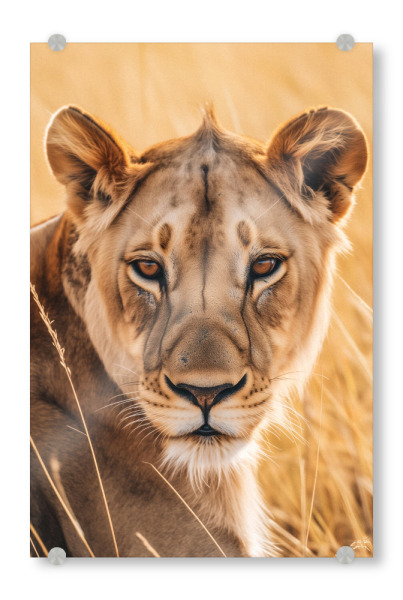 Acrylglasbild "Die Löwin Kraftvolle Freiheit" artboxONE - Natur,Tiere,Reise / Afrika