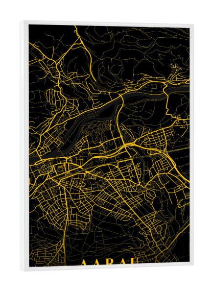 Poster mit weißem Rahmen "City Map Aarau" artboxONE - Städte / Weitere,Kartografie