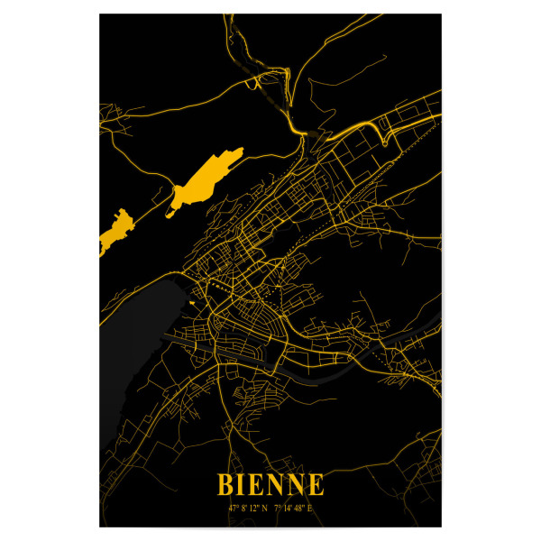 Poster 30x20 cm "Biel Stadt Map" artboxONE - Städte / Weitere,Kartografie