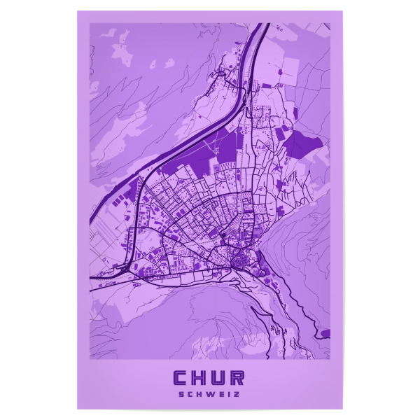 Poster "City Map Chur" artboxONE - Städte / Weitere,Kartografie - Chur,Chur city,Chur citymap,City chur,Chur map,Chur schweiz,Chur stadt,Stadt chur
