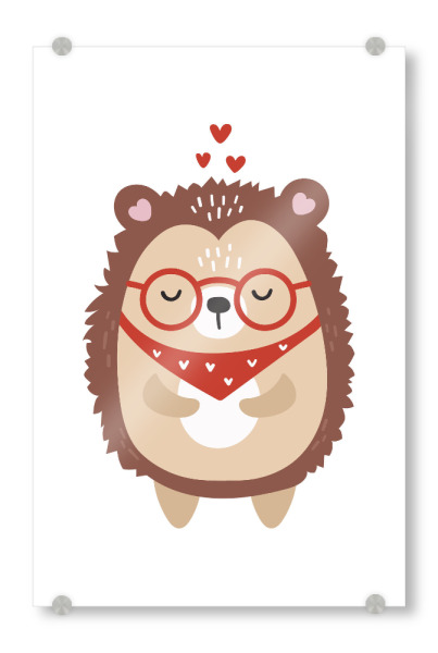 Acrylglasbild "Love Igel Animal Illustration" artboxONE - Für Kinder,Tiere