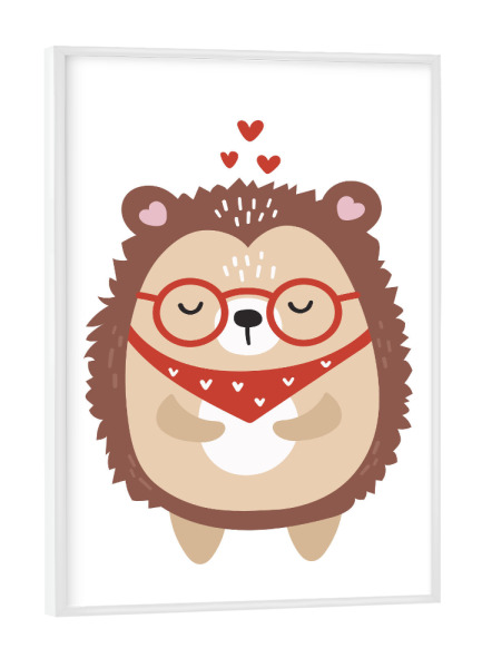 Poster mit weißem Rahmen "Love Igel Animal Illustration" artboxONE - Für Kinder,Tiere