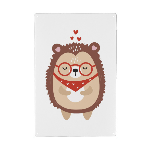 Holzbild "Love Igel Animal Illustration" artboxONE - Für Kinder,Tiere