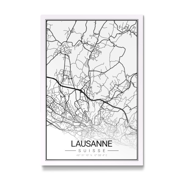Galerie-Print "Citymap Lausanne" 75x50 cm artboxONE