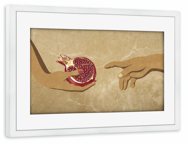 Poster mit Rahmen weiß "Almost touched" artboxONE - Liebe,Für Papa,Essen & Trinken / Obst & Gemüse