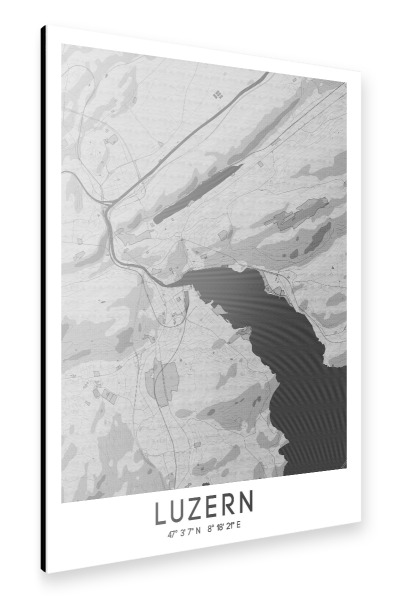 Alu-Dibond "Luzern Bleistift Map" 75x50 cm artboxONE