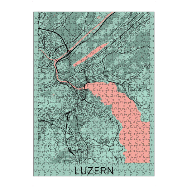 Puzzle Ravensburger "Stadt Luzern Map" artboxONE - Städte / Weitere,Kartografie