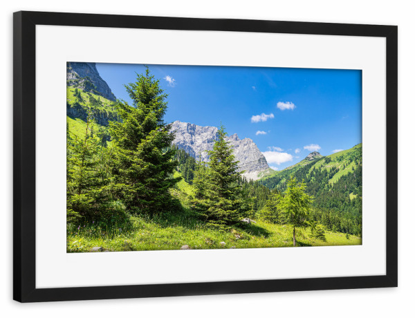 Poster mit Rahmen schwarz "Berge im Rißtal" artboxONE - Natur,Reise,Reise / Länder