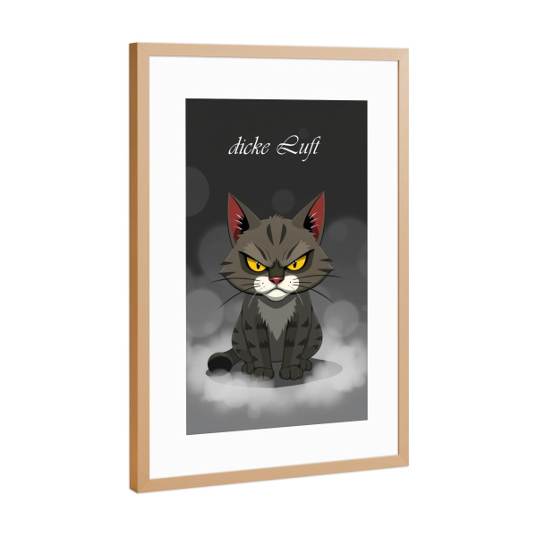 Poster mit Rahmen Kupfer "Dicke Luft" artboxONE - Tiere,Buchstaben / D,Buchstaben / K,Buchstaben / L,Lustig