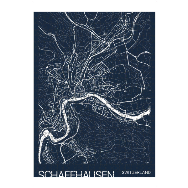 Puzzle Ravensburger "Schaffhausen Map" artboxONE - Städte / Weitere,Kartografie