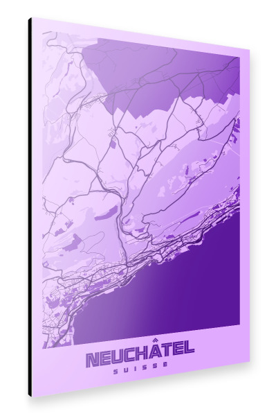 Alu-Dibond "Neuenburg Stadt Map" 30x20 cm artboxONE
