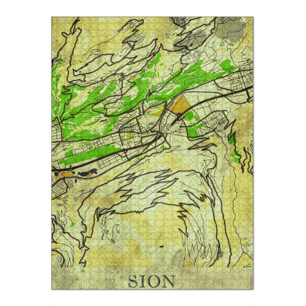 Puzzle Ravensburger "Sion Vintage City Map" artboxONE - Städte / Weitere,Kartografie