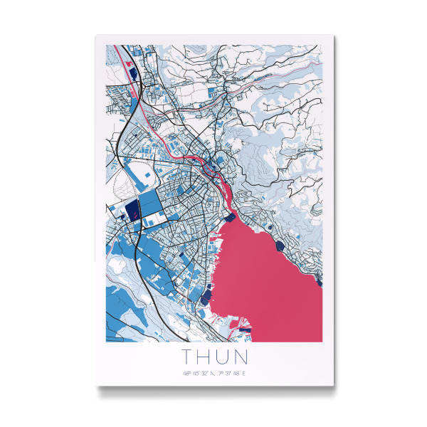 Galerie-Print "City Thun Karte" 30x20 cm artboxONE