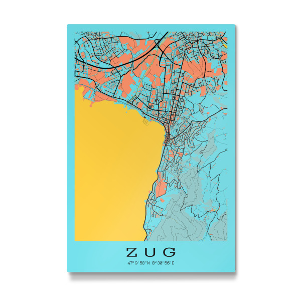 Galerie-Print "Zug Cityplan" 75x50 cm artboxONE