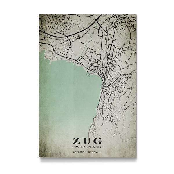 Galerie-Print "Zug Vintage CityMap" 75x50 cm artboxONE
